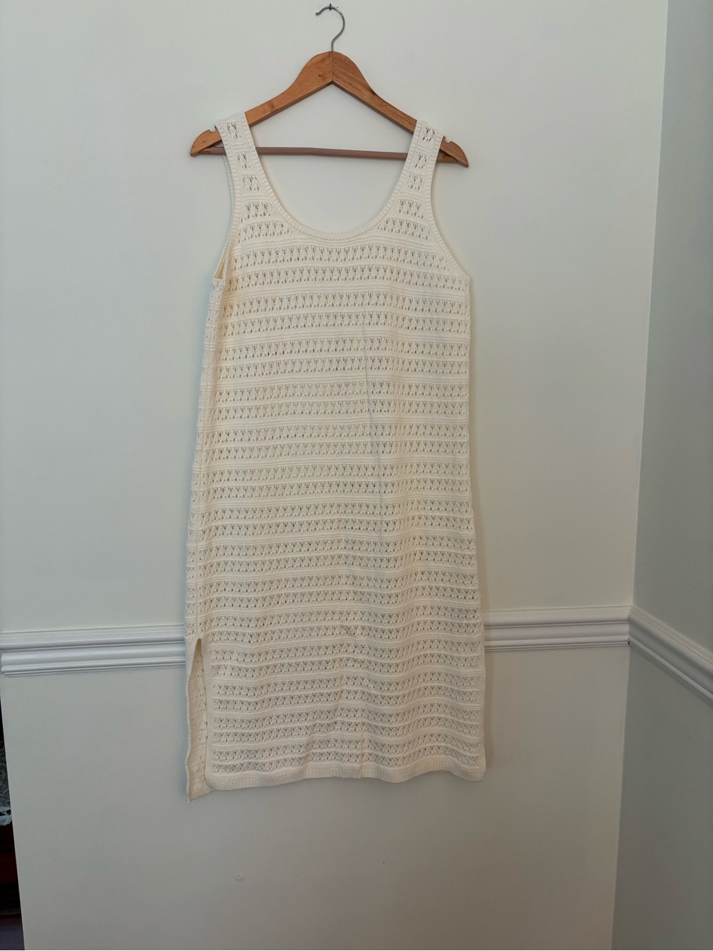 Old Navy Cream Crochet Midi Dress
